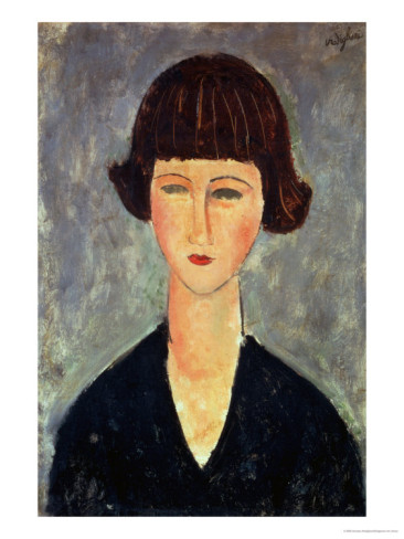 Young Brunette, 1917 - Amedeo Modigliani Paintings